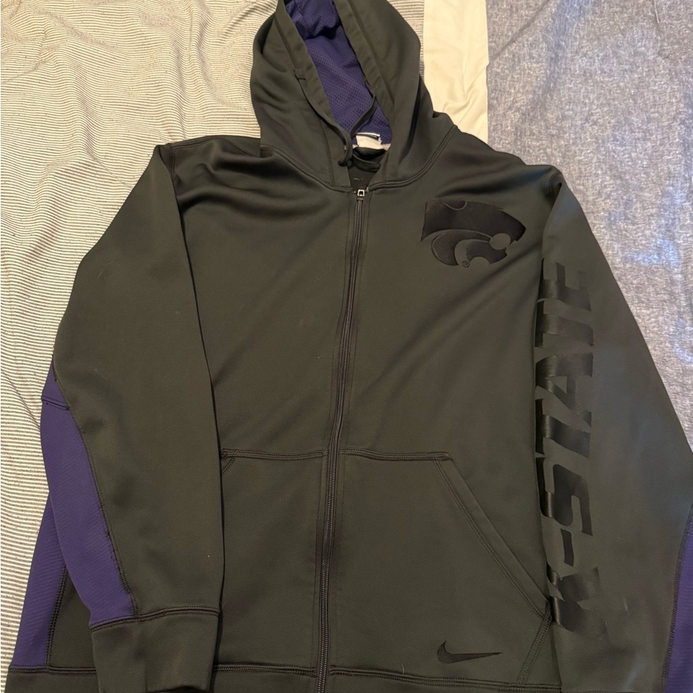 Nike Grey and Purple K-State Jacket with Hood XL